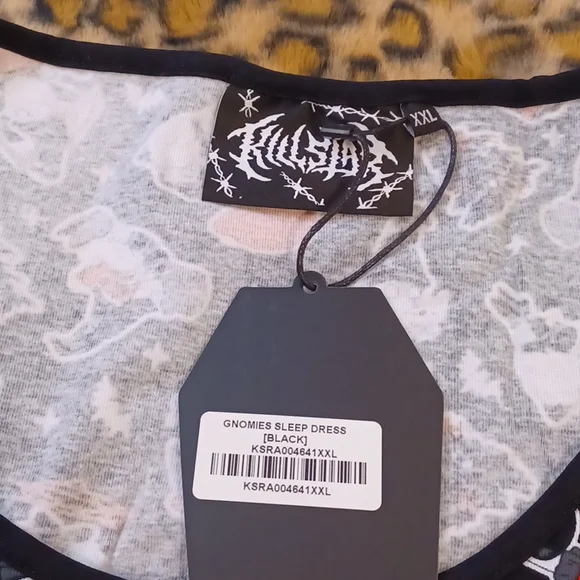 NWT KILLSTAR 2X SLEEPDRESS LONG-SLEEVED SUPER SOFT AND STRETCHY BLACK WITH ORANG - Picture 2 of 8